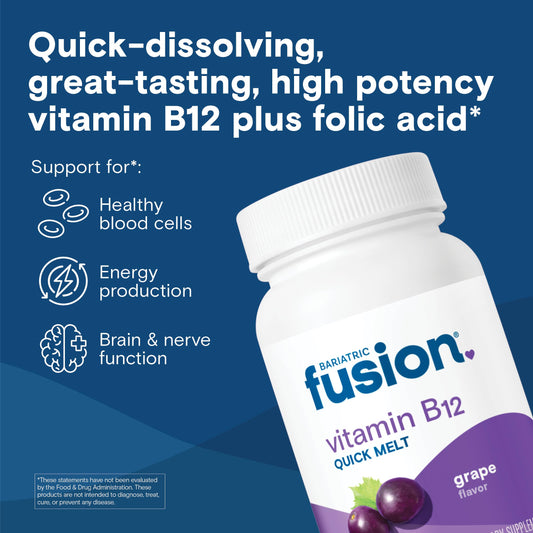 Envase de vitamina B12 sublingual Bariatric Fusion 90 unidades