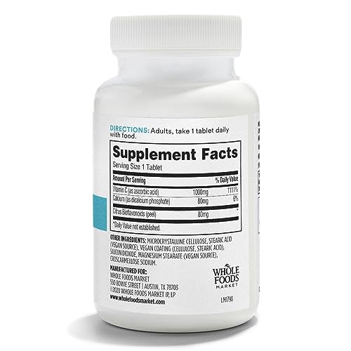 Envase Vitamina C 365 Whole Foods Market 100 tabletas alta potencia