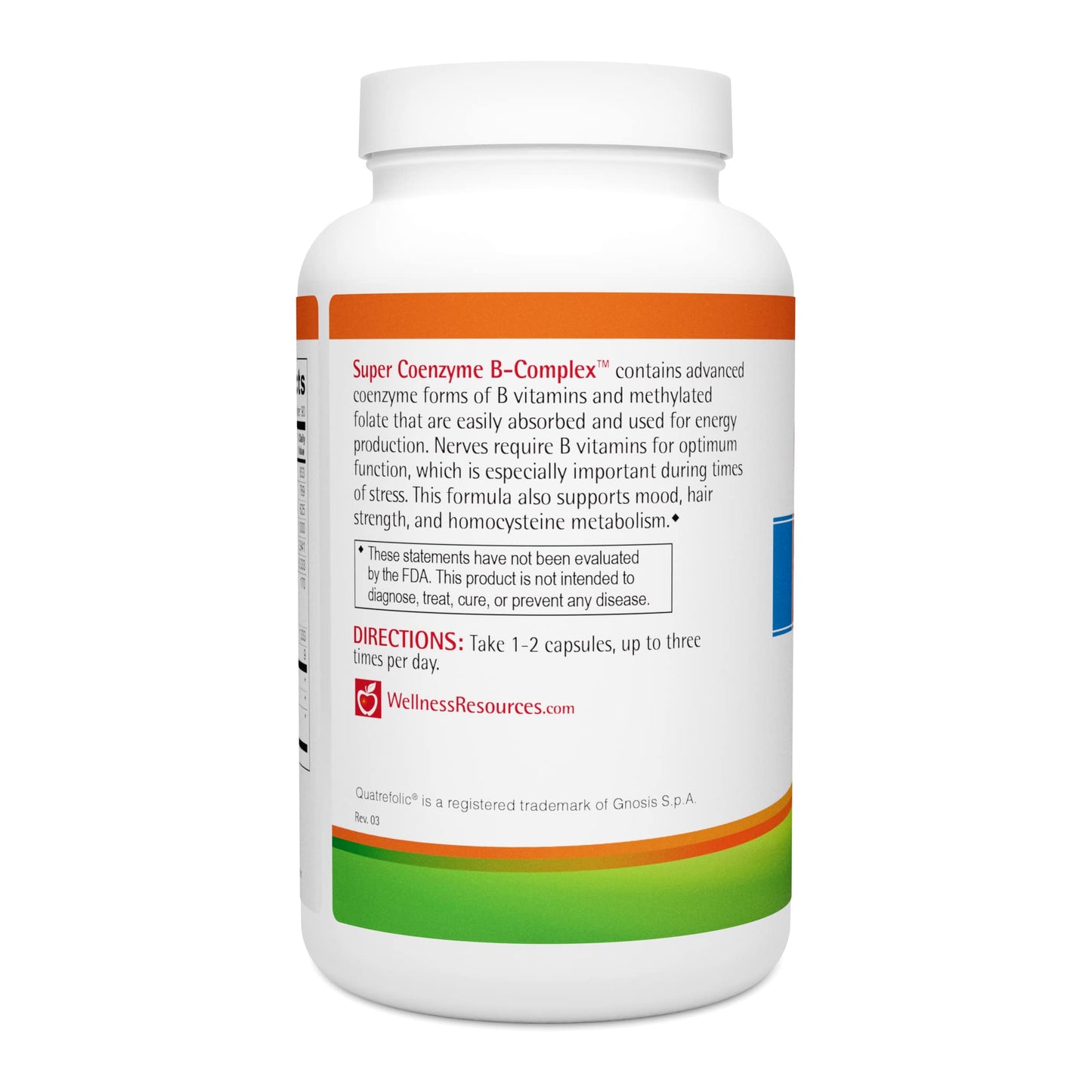 Envase vitaminas complejas b para soporte adrenal y estrés