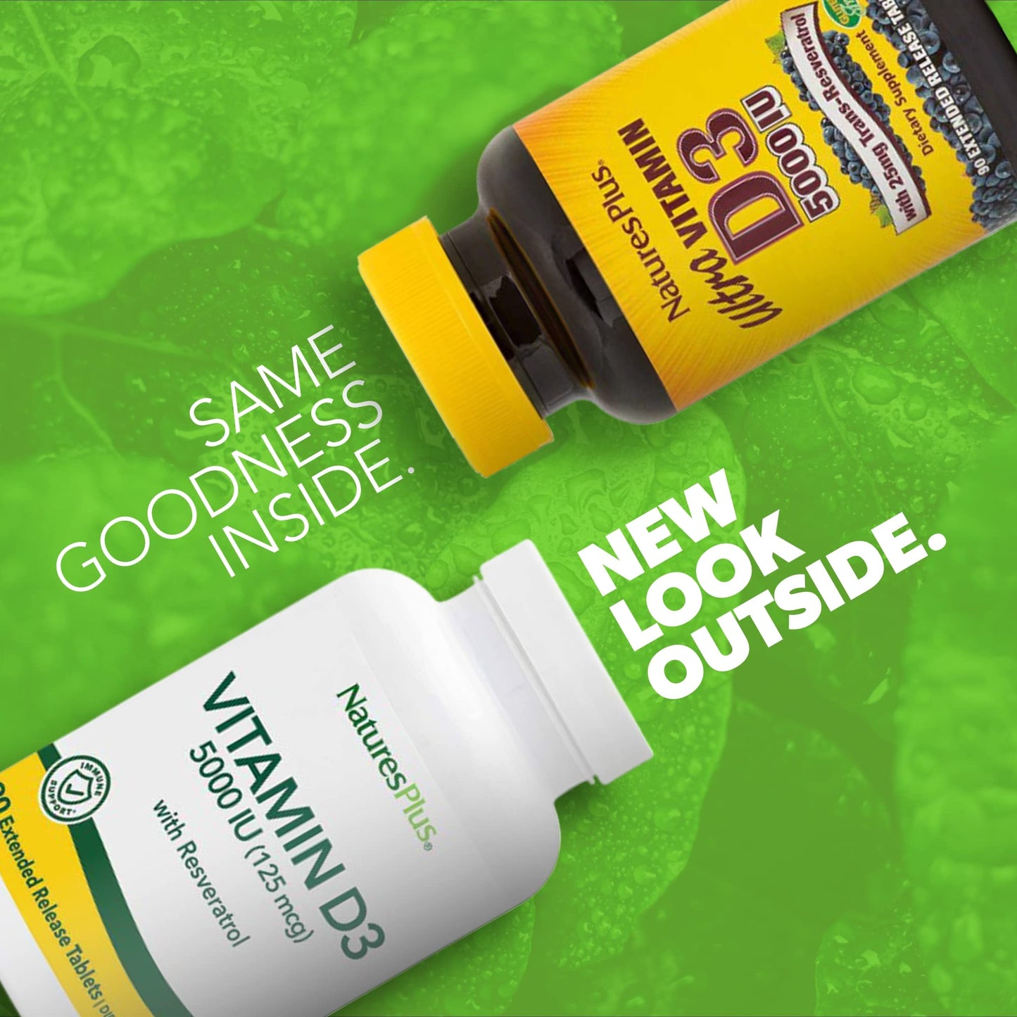 Envase vitaminas D3 y Trans-Resveratrol Natures Plus