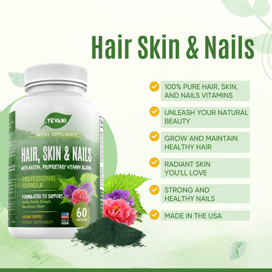 Envase YEVANI para cuidado cabello piel uñas