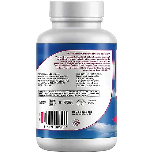 Envase de Zahler Junior C vitamina C masticable para niños