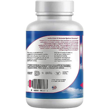 Envase de Zahler Junior C vitamina C masticable para niños