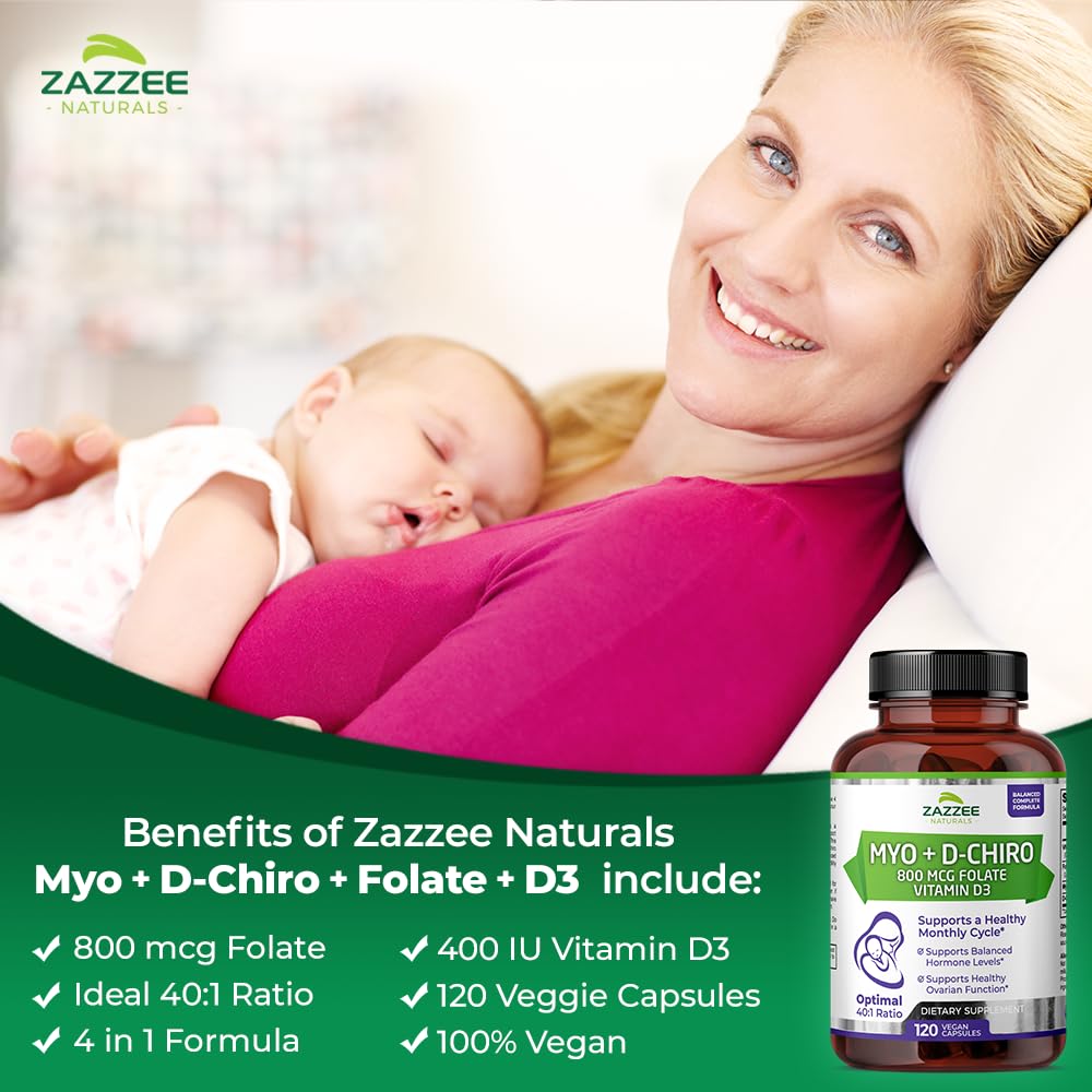 Envase Zazzee Myo-Inositol con relación óptima 40 a 1