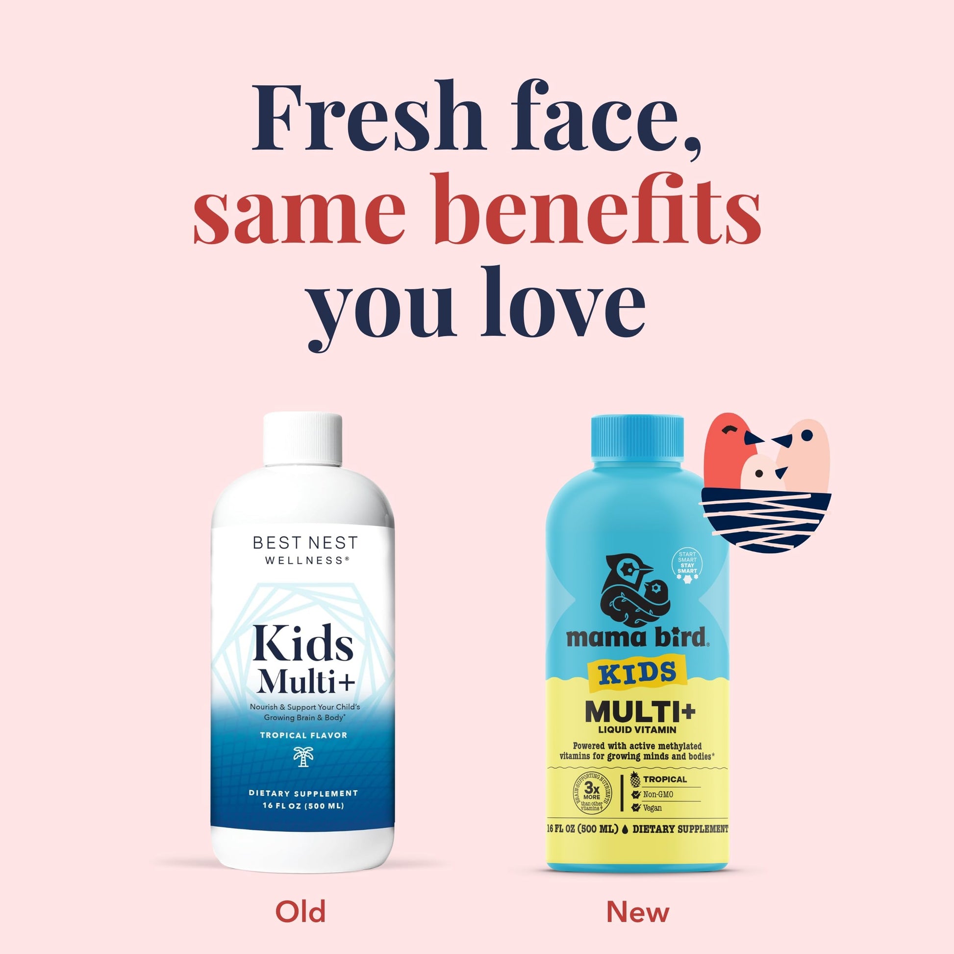 Comparación de envases viejos y nuevos de Kids Multi Plus