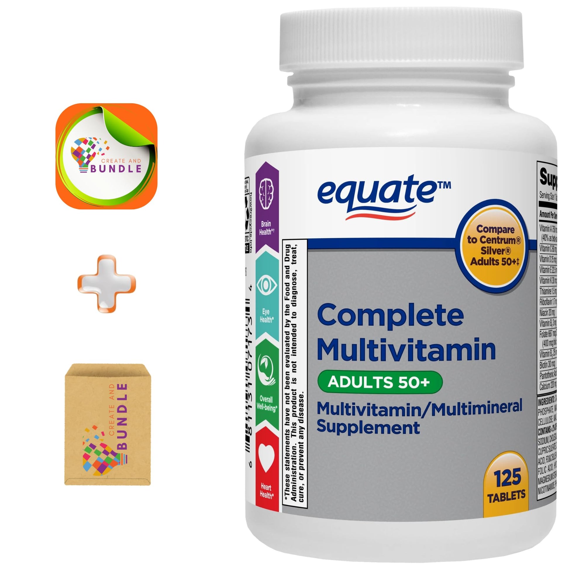 Botella de Equate Multivitamínico Adultos 50+