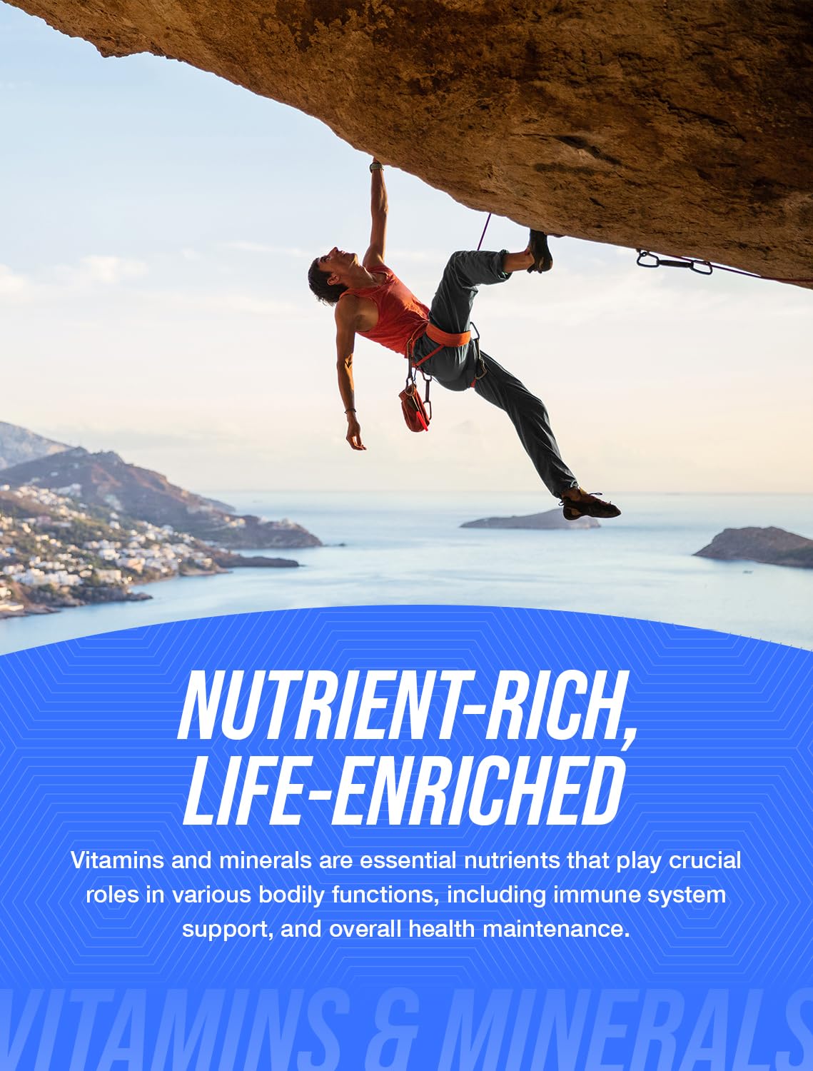 Escalador con suplemento multivitamínico BulkSupplements