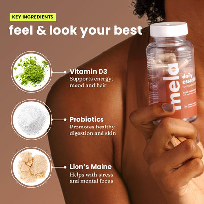Especificaciones de ingredientes de multivitaminas Mela.