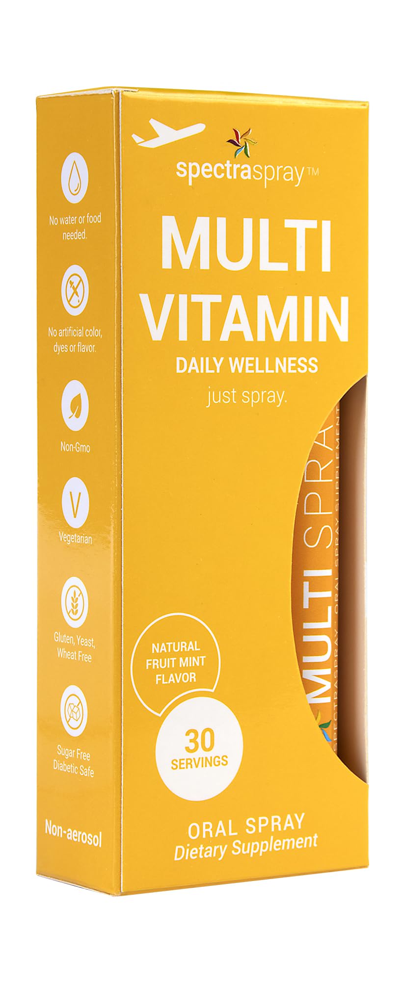 Espray oral multivitamínico con caja amarillo