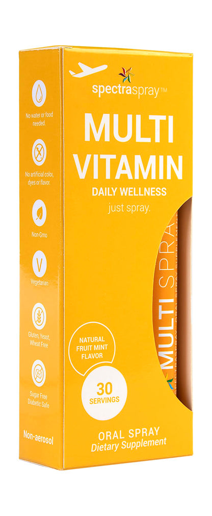 Espray oral multivitamínico con caja amarillo