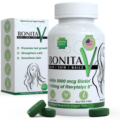 Essential Source biotina 30 tabletas veganas cabello piel uñas