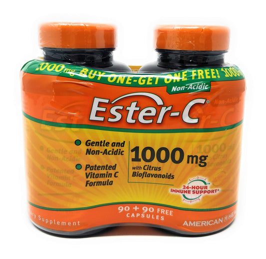 Botella de Ester-C con Bioflavonoides 1000 mg, 180 cápsulas