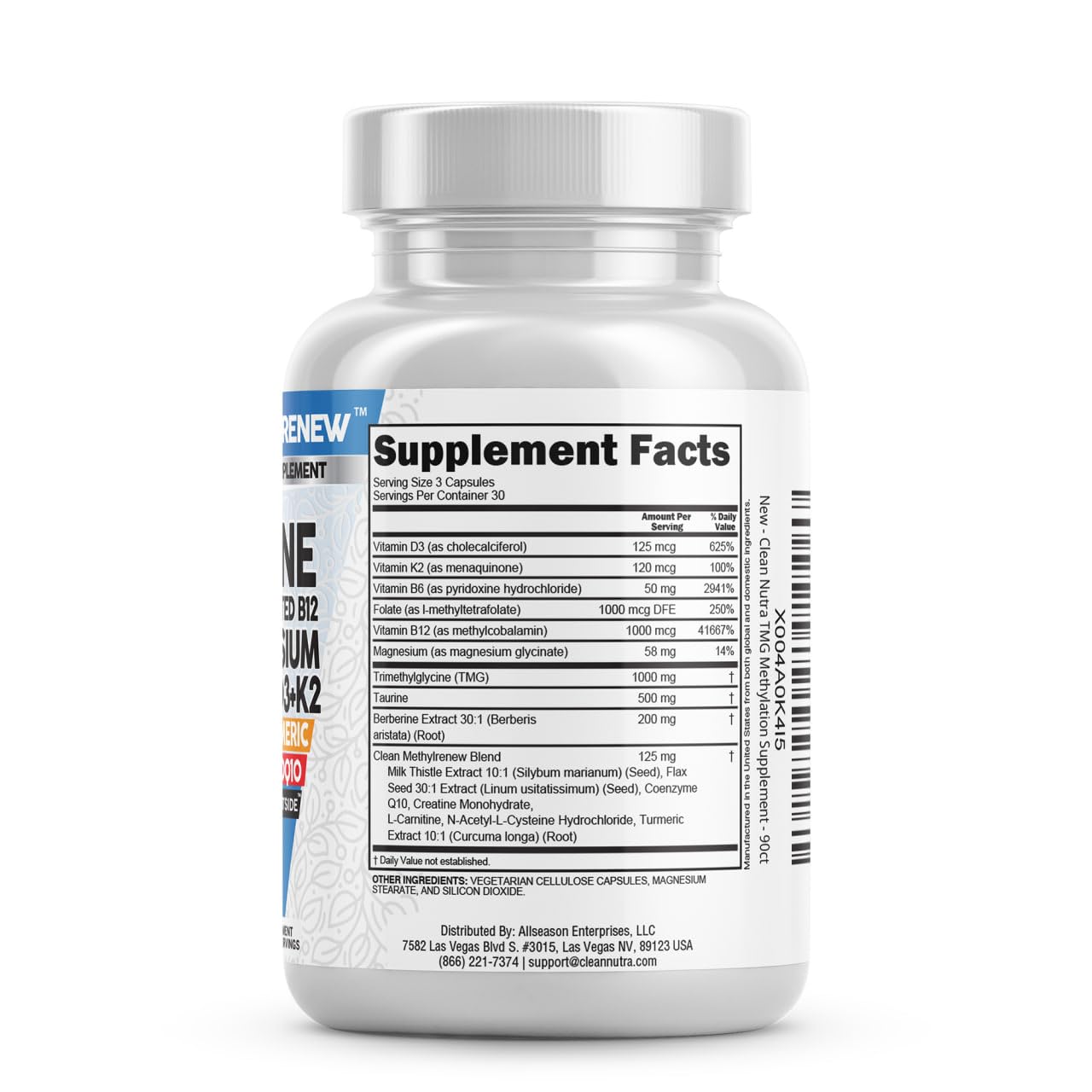 Etapas de soporte con el multivitamínico Clean Nutra mostrado en el empaque.
