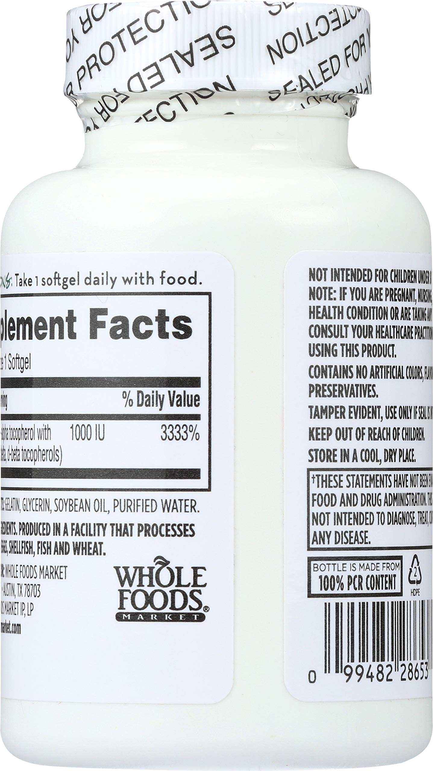 Etiqueta 365 Everyday Value Vitamina E 1000 IU