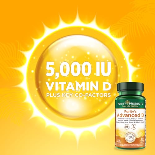 Etiqueta frontal Advanced D Purity Products vitamina d3 super fórmula