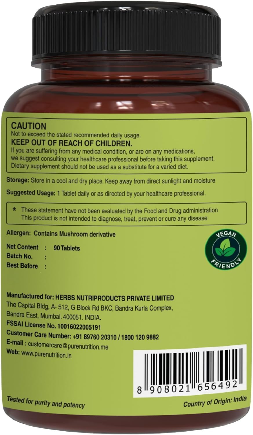etiqueta de advertencia multivitaminas pure nutrition