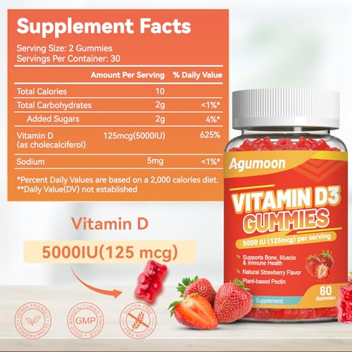 Etiqueta ingredientes gominolas Agumoon vitamina D3 5000 UI