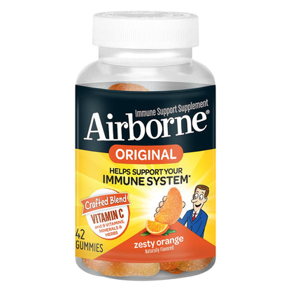 Etiqueta Airborne vitamina C gomitas 42 unidades naranja
