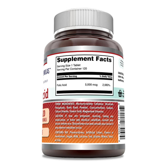 Etiqueta Amazing Formulas ácido-fólico suplementos vitamina b9