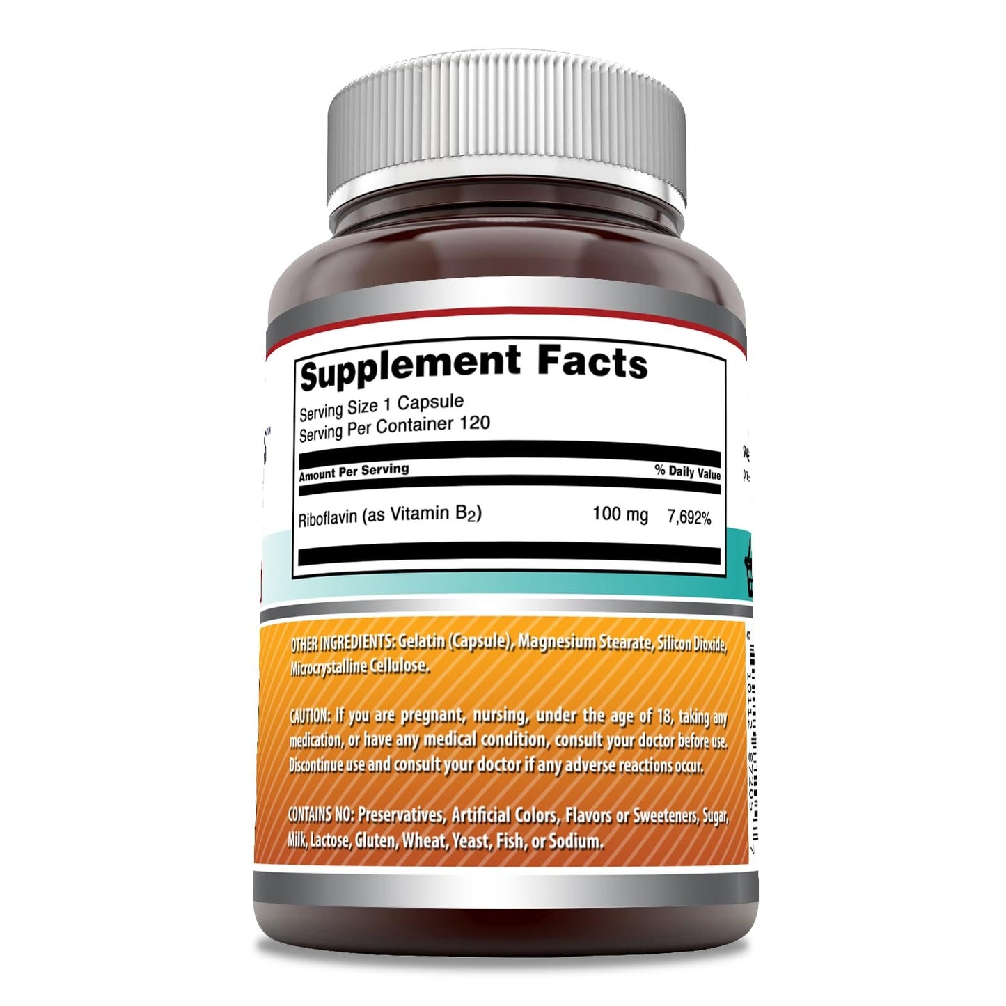 Etiqueta frontal suplemento Amazing Formulas Riboflavina