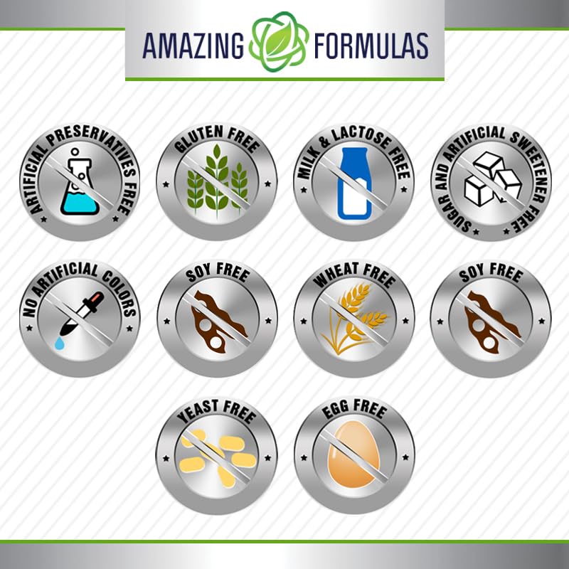 Etiqueta Amazing Formulas suplemento vitamina D3 y K2 sin gluten