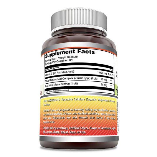 Etiqueta Amazing Formulas vitamina C cápsulas vegetales