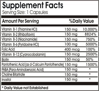 Etiqueta B-Complex suplemento 150 cápsulas PureControl
