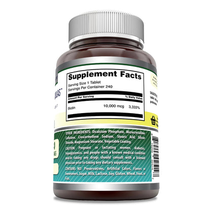 Etiqueta biotina Amazing Formulas 10000mcg