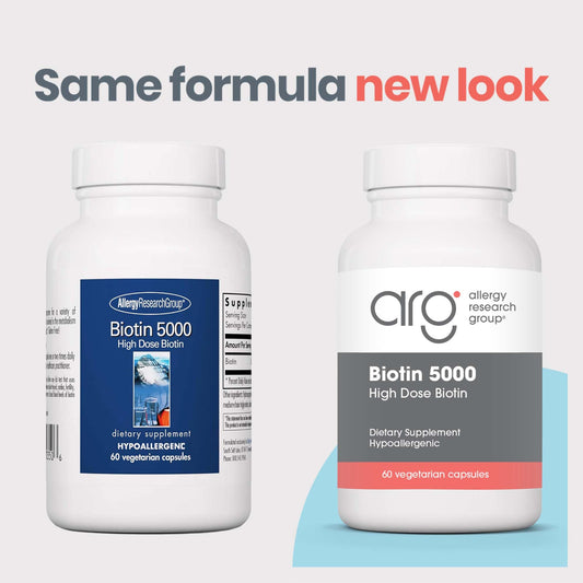 Etiqueta Biotina cápsulas hipoalergénicas 5000mcg