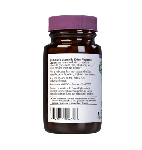 Etiqueta BlueBonnet vitamina B6 suplemento nutricional