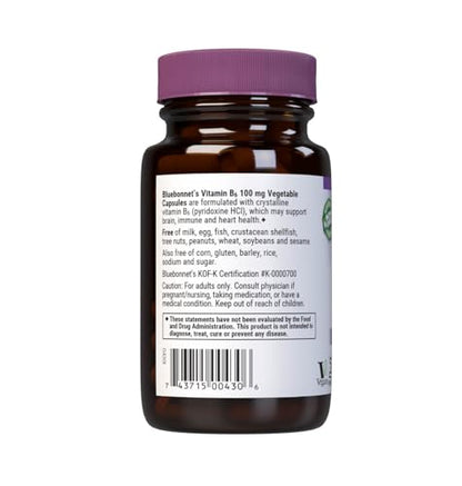 Etiqueta BlueBonnet vitamina B6 suplemento nutricional