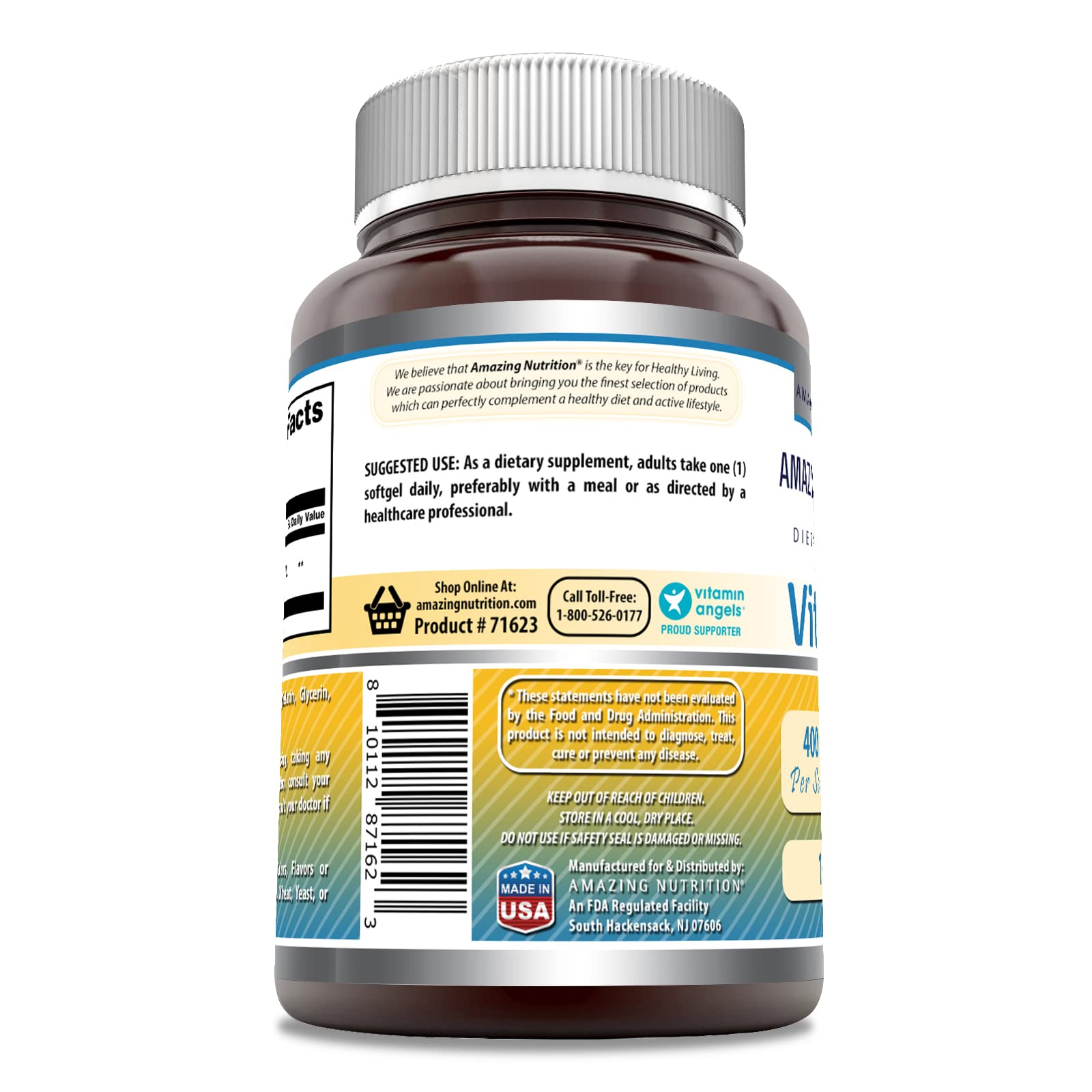 Etiqueta botella Amazing Formulas Vitamina E 400 UI
