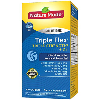 Etiqueta botella suplementaria nature made tripleflex con vitamina d3