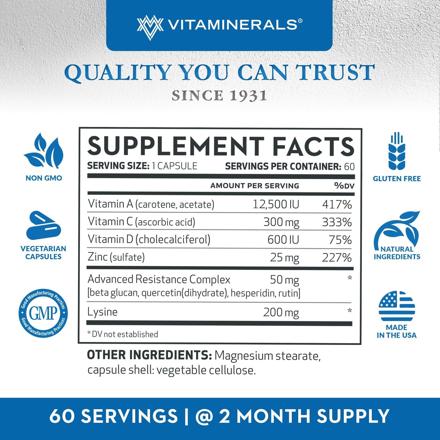 Etiqueta botella Vitaminerals AZACT vitamins