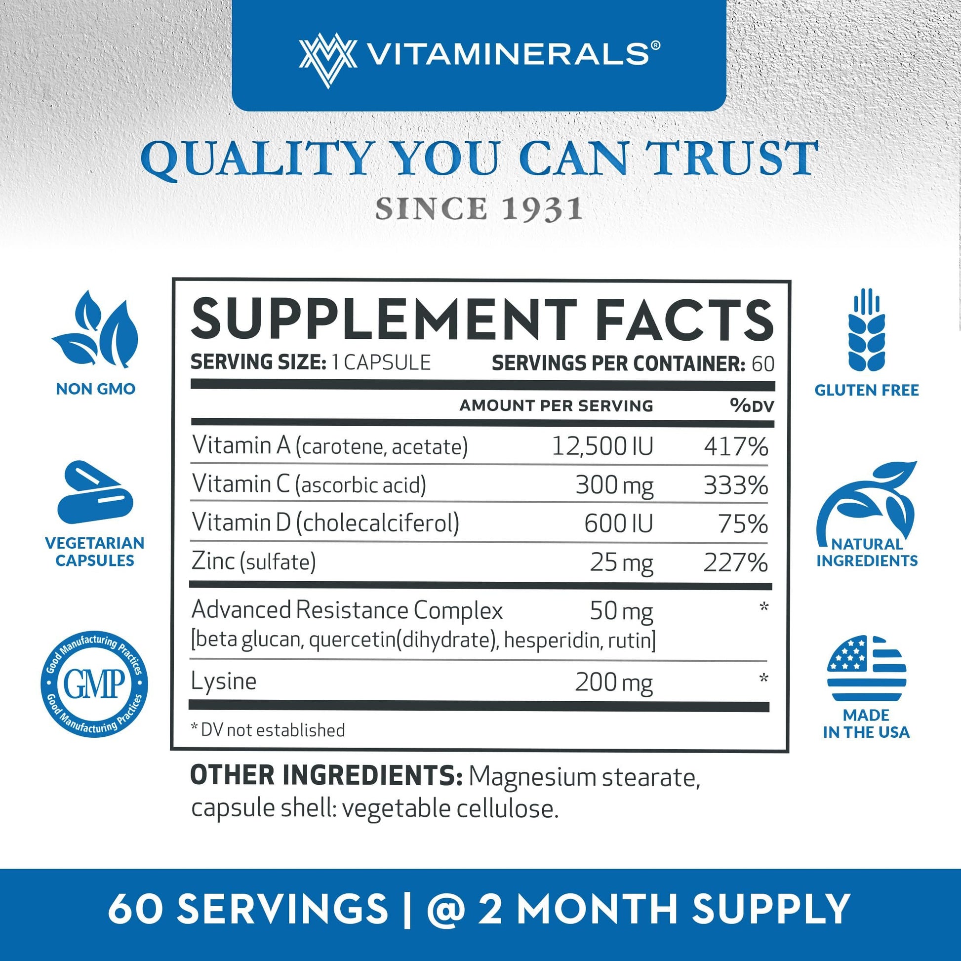 Etiqueta botella Vitaminerals AZACT vitamins