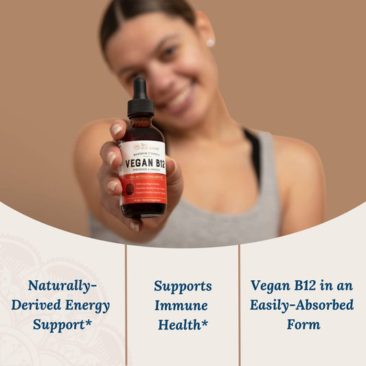 Etiqueta y caja vitamina B12 vegana Live Conscious