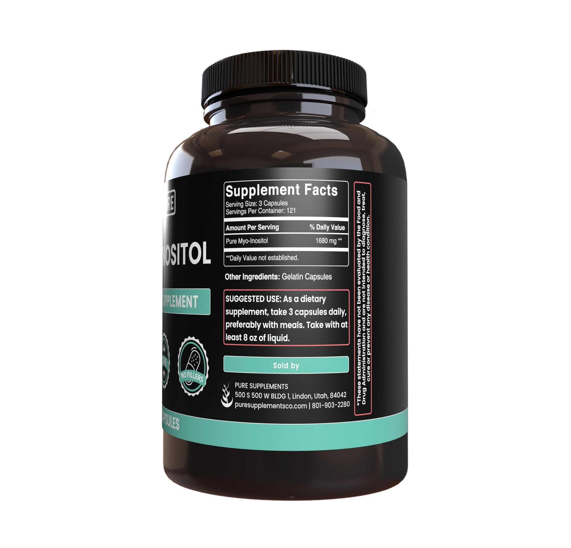 Etiqueta de cápsulas originales puro mio-inositol 365 unidades