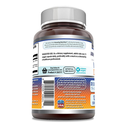 Etiqueta cápsulas vegetarianas vitamina d3 k2 Amazing Formulas