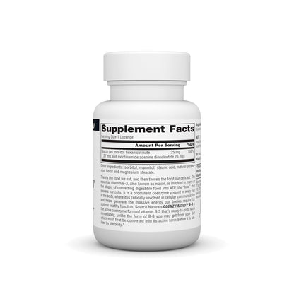 Etiqueta del suplemento Coenzymated B-3 con información nutricional