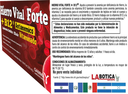 Etiqueta de colores en Hierro Vital