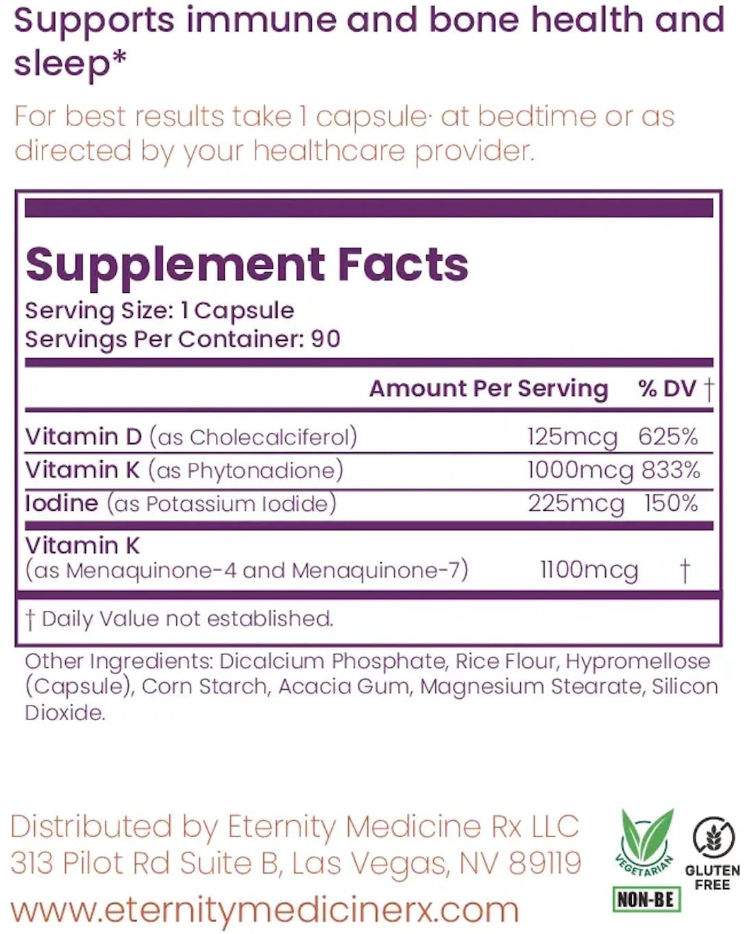Etiqueta complementos vitamina D3 K2