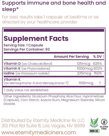 Etiqueta complementos vitamina D3 K2