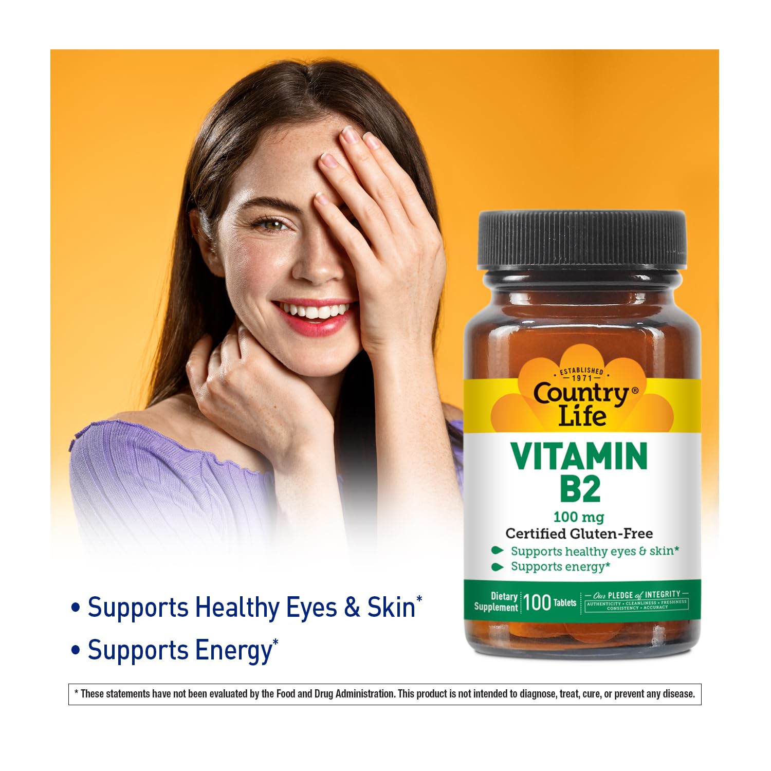 Etiqueta Country Life Vitamina B2 riboflavina