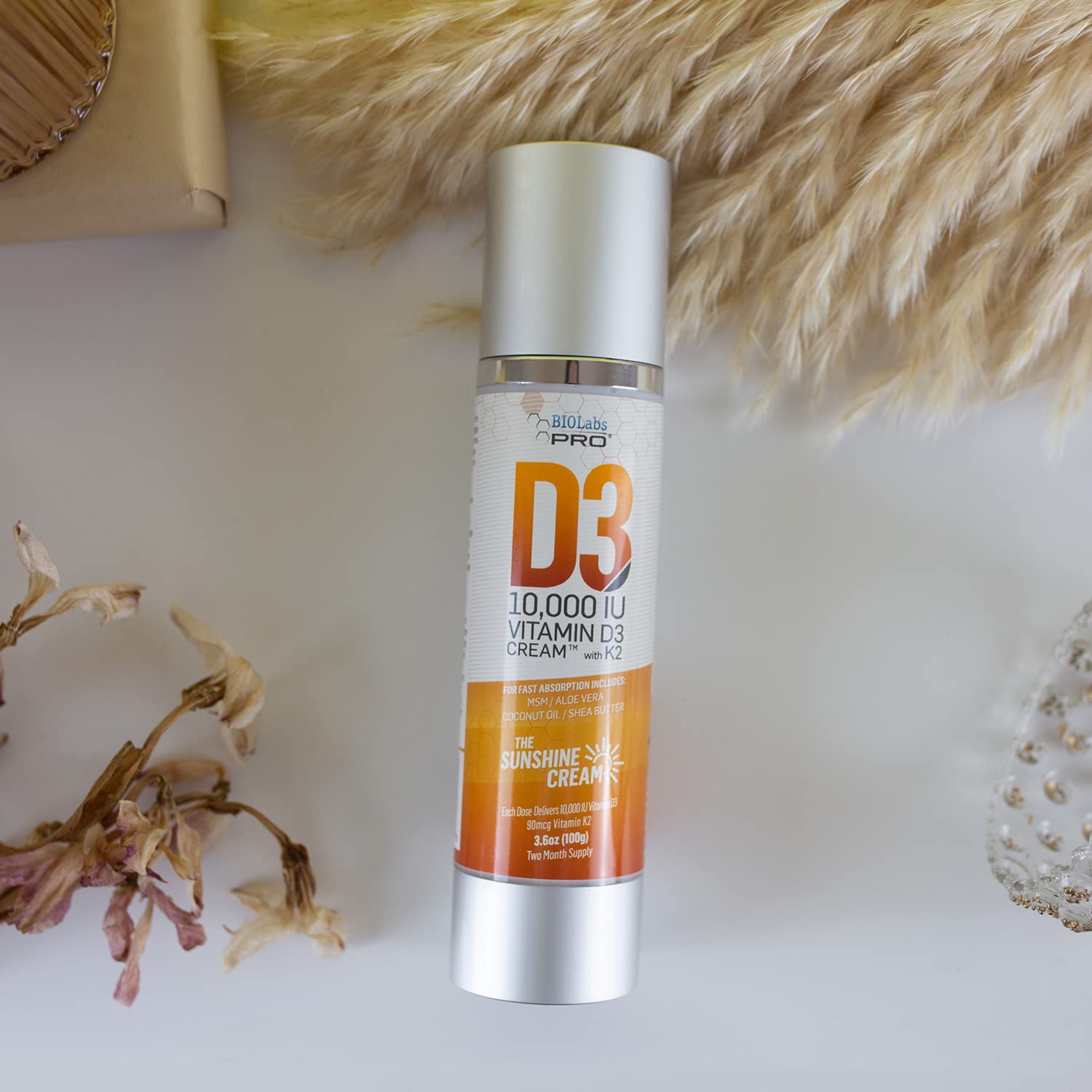 Etiqueta crema máxima fuerza vitamina D3 10,000 UI y K2 BioLabs PRO