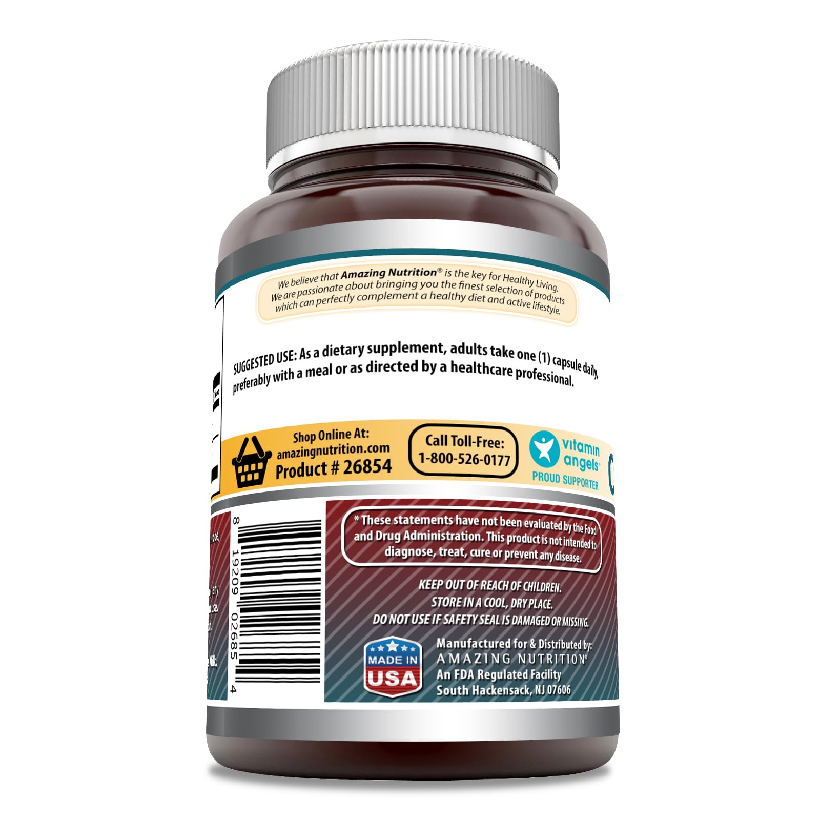 Etiqueta y detalles suplemento Amazing Formulas colina inositol