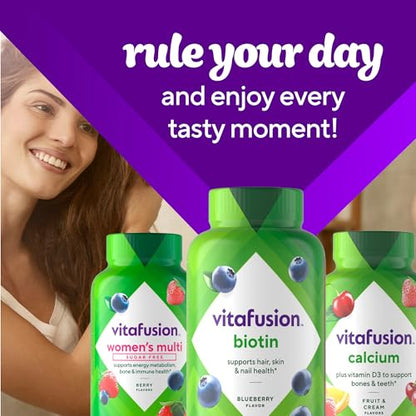 Etiqueta y detalles de producto Vitafusion Biotina