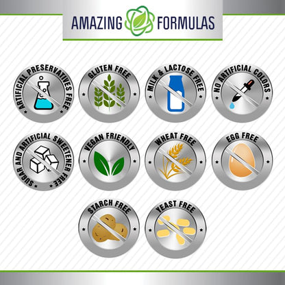 Etiqueta y detalles suplemento Amazing Formulas biotina