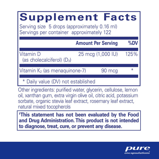 Etiqueta suplemento EmulsiSorb K2-D3 Pure Encapsulations
