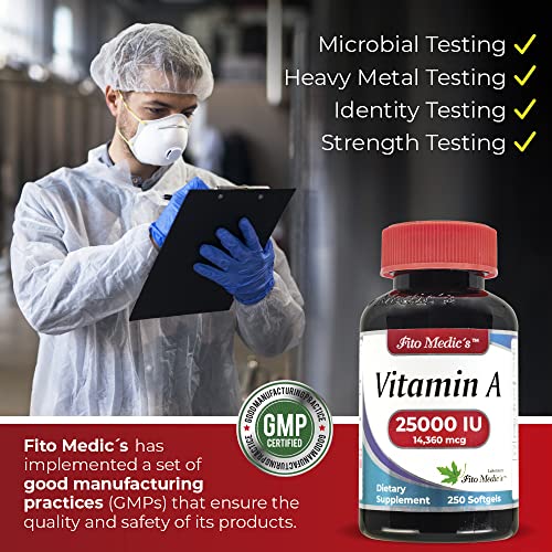 Etiqueta informativa FITO MEDIC'S Vitamina A 25,000 UI