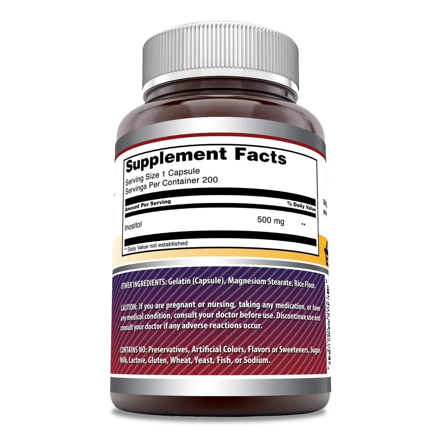 Etiqueta frasco Amazing Formulas Inositol 500 mg